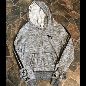 Victoria Secret Pink Bling Full Zip Hoodie Large
